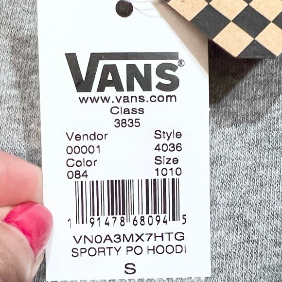 Vans Off The Wall Classic Hoodie Pullover Men Small Gray Sweater Sweatshirt New - Picture 5 of 5